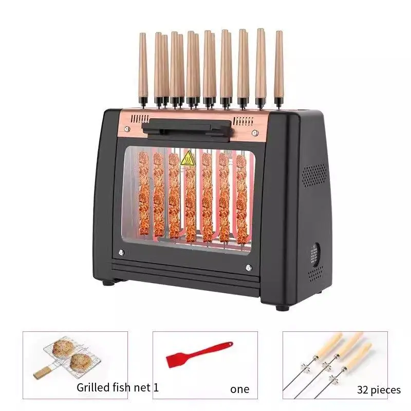 Electric Skewer Machine Household Smokeless Electric Grill Automatic Rotation Household Skewer Tool Electric Grill Barbecue Mach