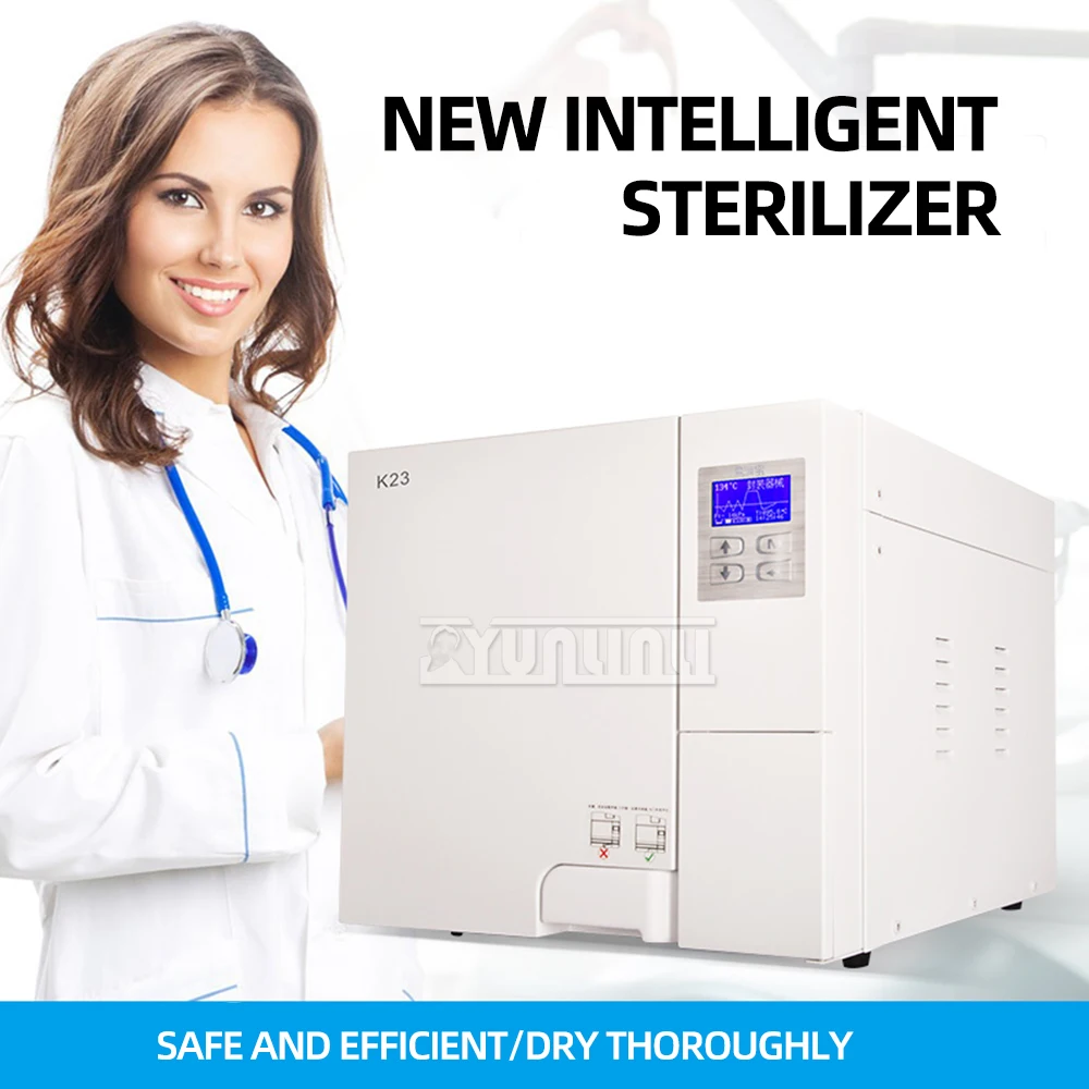 

23l Automatic Sterilization Autoclave Pot Lcd High Temperature Pressure Surgical Medical Dental Tool Steam Sterilizer Cabinet