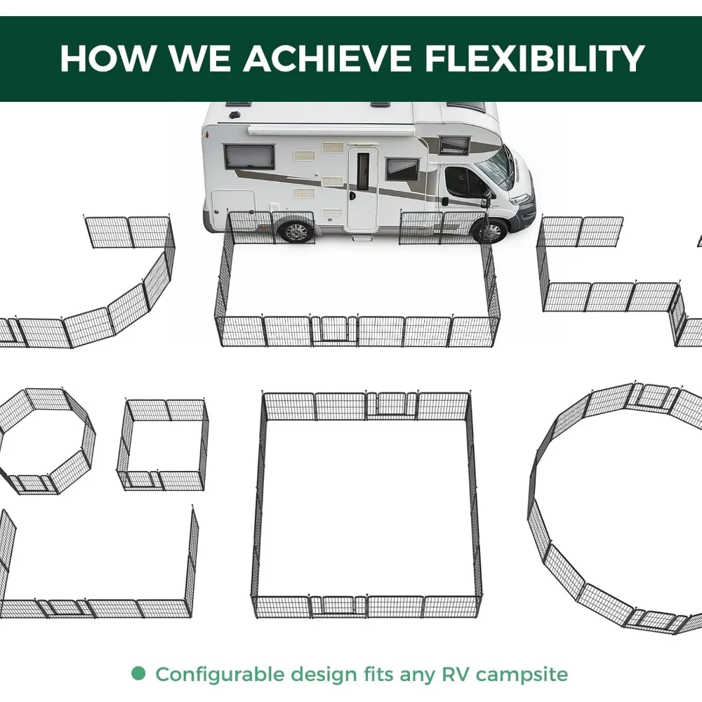 Instant Dog Playpen, Ideal for RVers, Where Portability Meets Sturdiness, 40inch 16 Panels│Patented