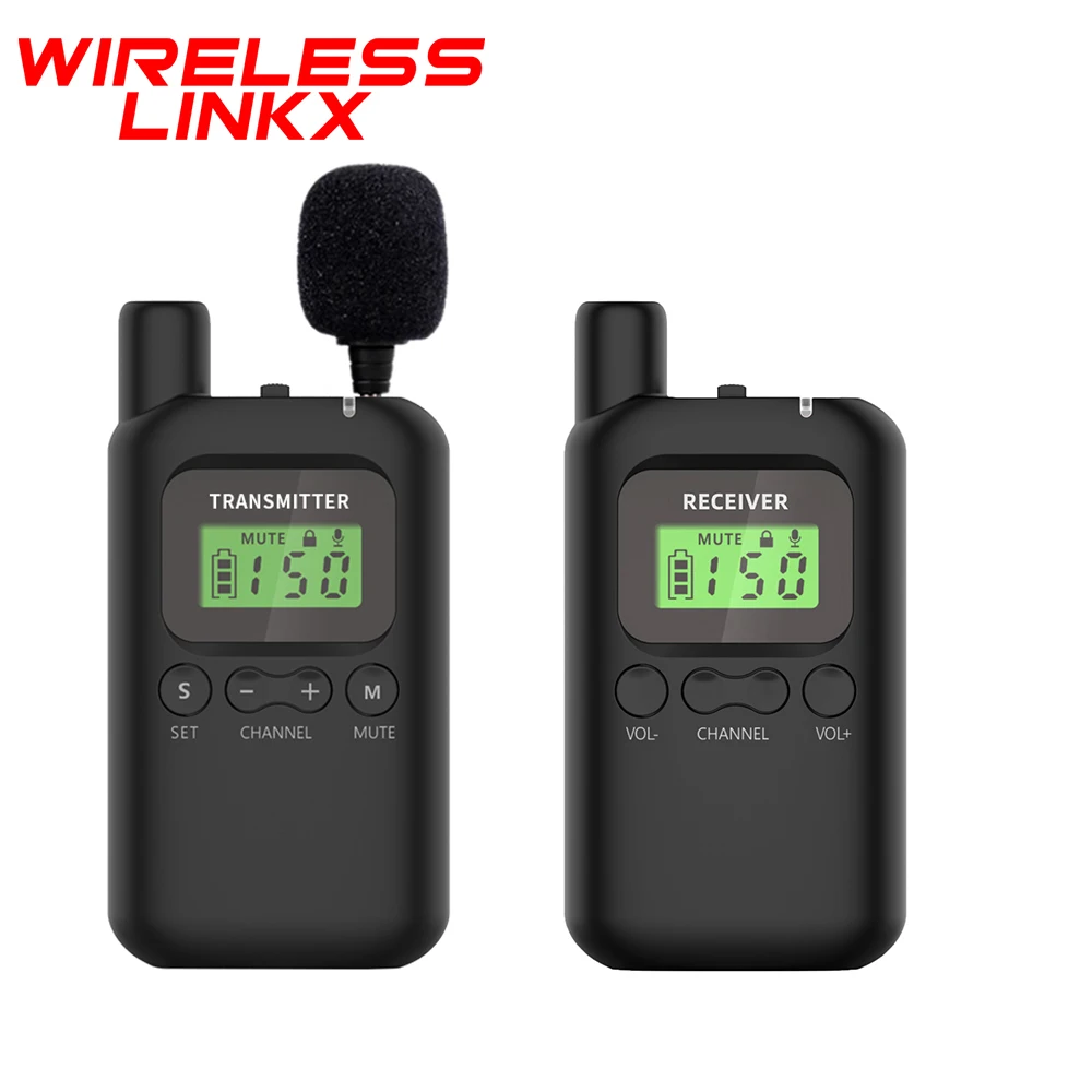 

Wireless Tour Guide System 1 Transmitter with 2 Microphones, 1 Receiver with 1 Earphone for Simultaneous Interpretation Factory