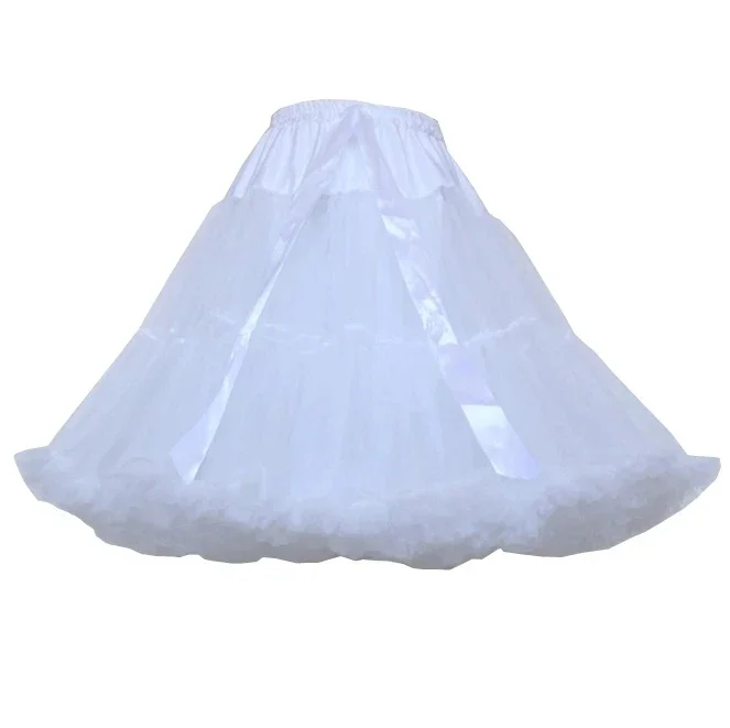 55cm de comprimento branco preto vermelho para cosplay casamento baile tule anágua crinolina underskirt rockabilly balanço tutu saia