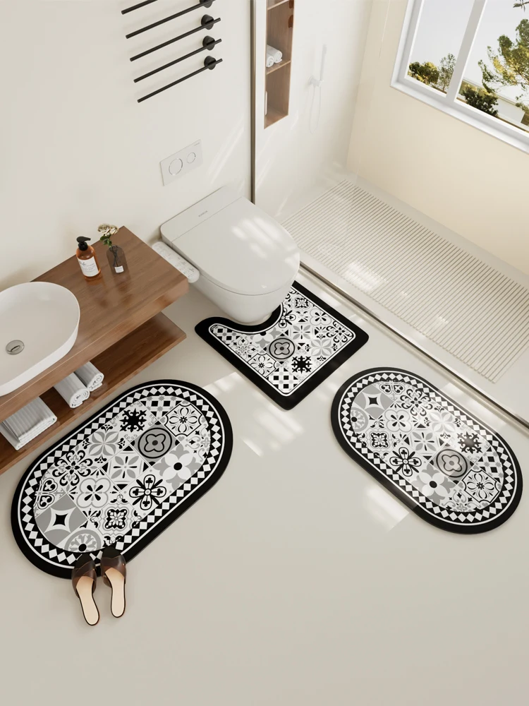 

Силиконовый противоскользящий коврик Batoom для туалета и входной двери, дизайн к Новому году, влаговпитывающий, для домашнего декора