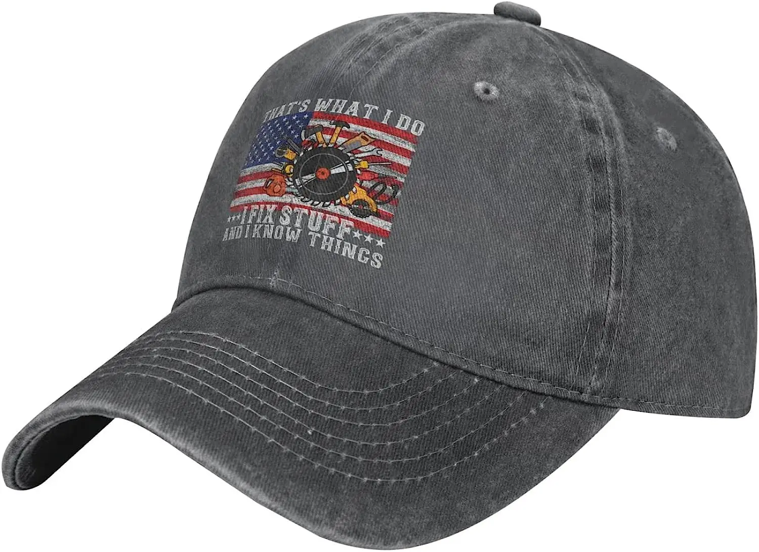 Funny Saying Baseball Caps Funny Hats for Mens Gift I Fix Stuff and I Know Things Denim Adult Unisex Four Seasons Casual OneSize