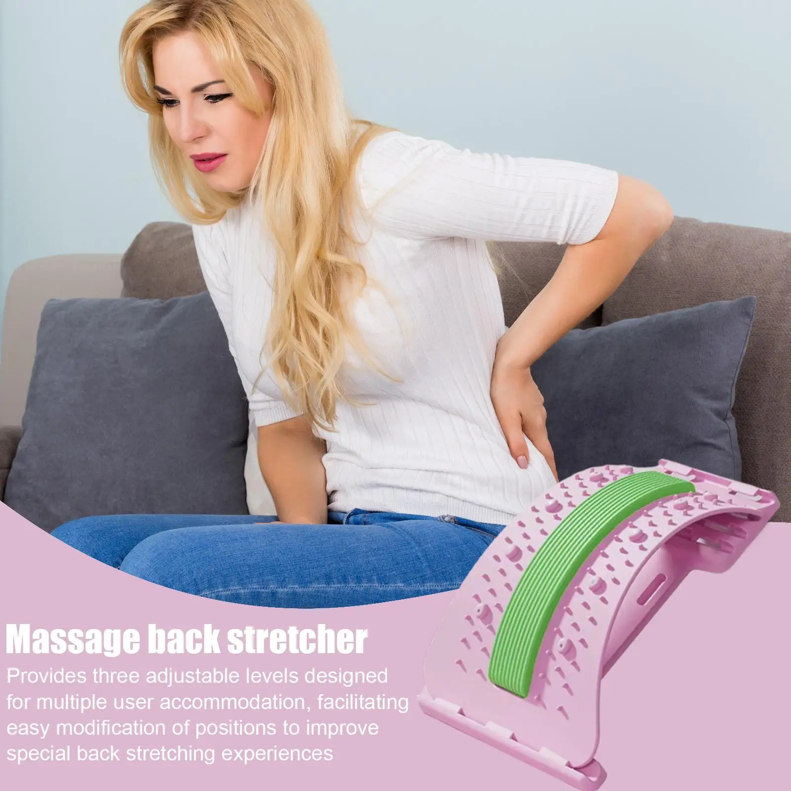 

Носилки для позвоночника, 3-уровневое регулируемое устройство для растрескивания спины, нескользящий корректор поясничного отдела позвоночника, массажер для домашней кровати, упражнения для сна