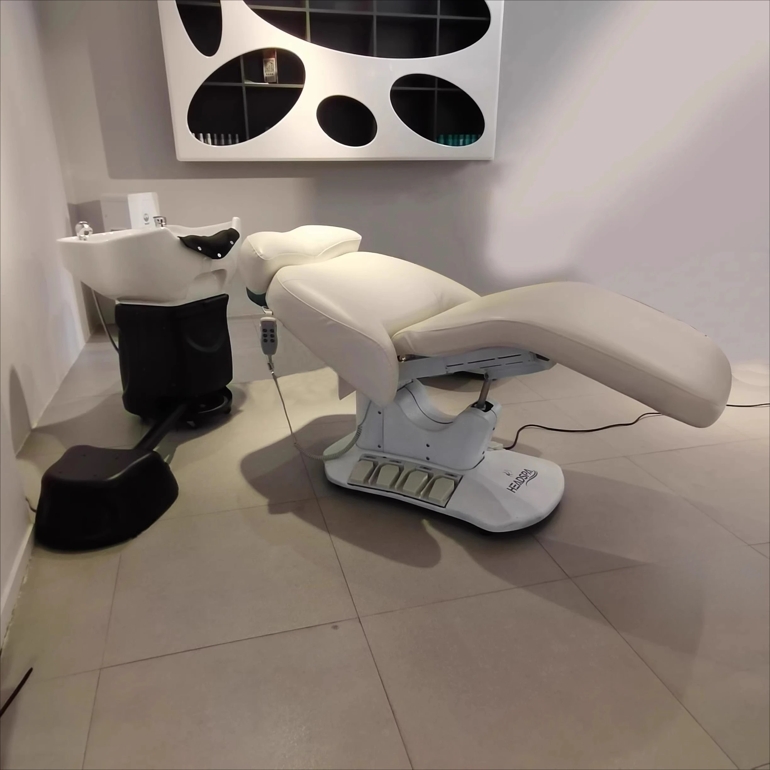 Split Physiotherapy Electric Lifting Hair Shampoo Bed Chair Face Wash Bed Mobile Head Basin
