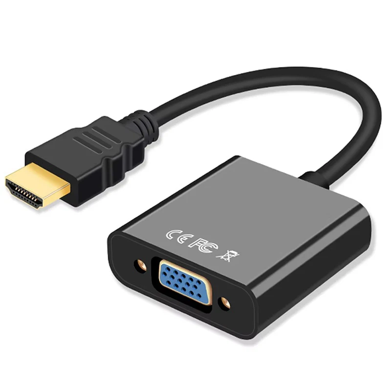 Adaptateur Audio Power Port HDMI vers VGA, pour ordinateurs portables, projecteur, moniteur, sortie Full HD 1080P, affichage pour bureau et salle de classe