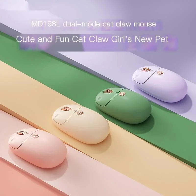 Imagem -04 - Cat Claw Bluetooth Mouse para Meninas 2.4g Tri-mode sem Fio Ergonômico Silencioso Óptico Bonito Laptop pc