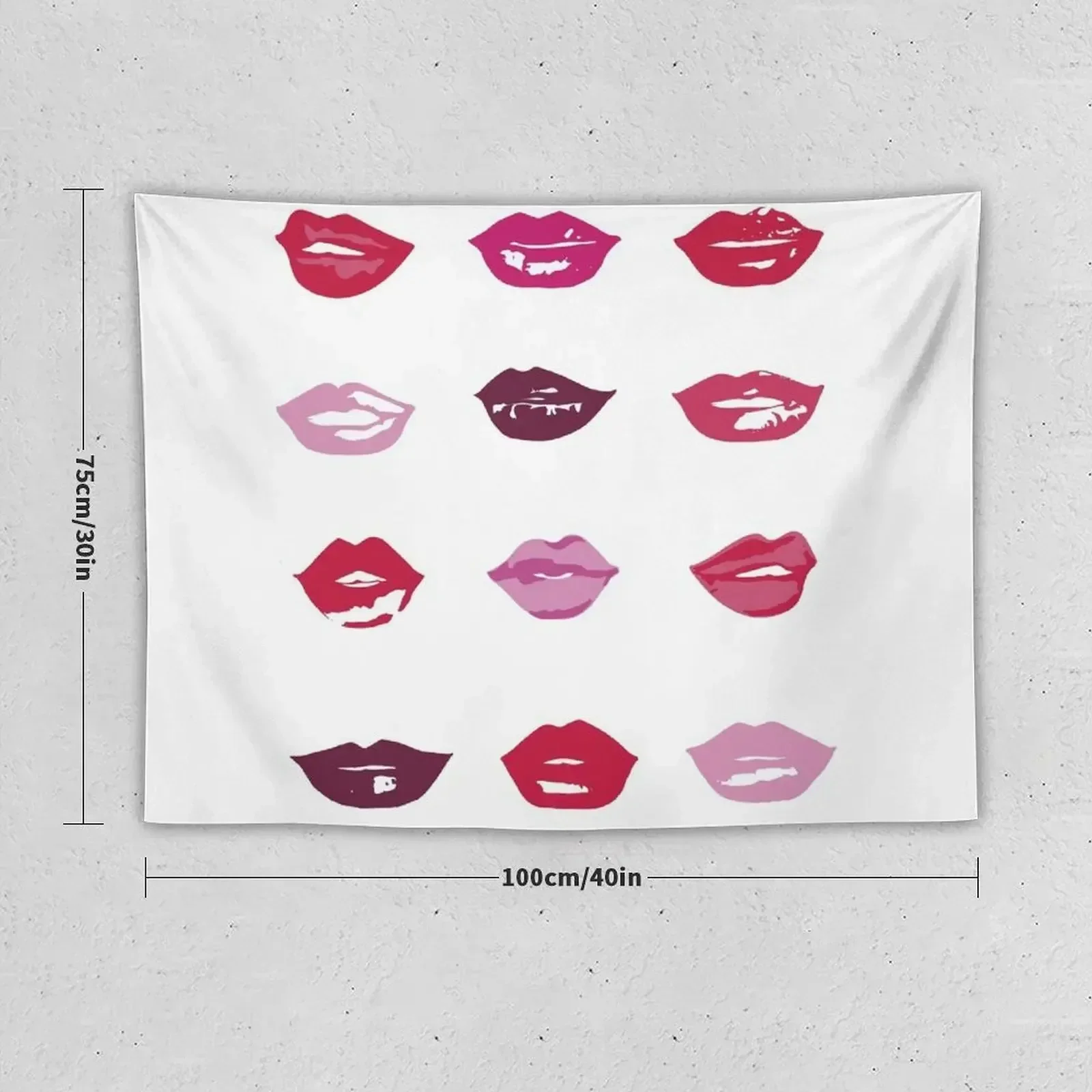 kiss kiss in lipstick colors Tapestry Home Decorations Aesthetic Christmas Decoration Decoration Wall Tapestry