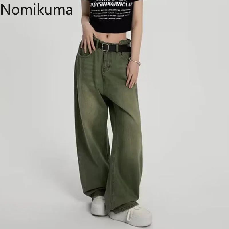 Nomikuma Pantalones De Mujer Spring Autumn Wide Leg Loose Jeans for Womens Japanese Harajuku Vintage Street Fashion Women Pants