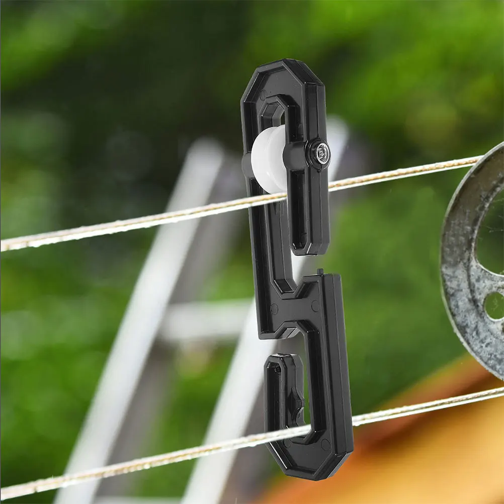 

2pcs Clothesline Pulley Kit Plastic Rope Separator Weatherproof Spreader For Outdoor Drying Line Tensioner Pulley System Heavy