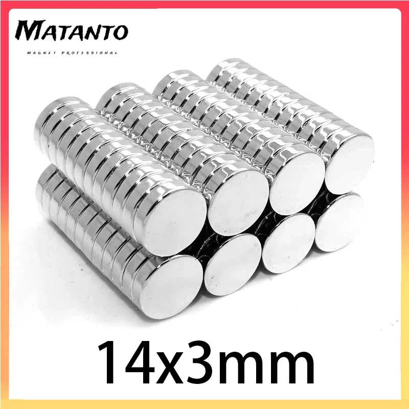 10/20/50PCS 14x3mm Circular Powerful Neodymium Magnets Super Strong N35 Fridge Magnet 14*3mm Magnetic Sheet Fishing Magnet