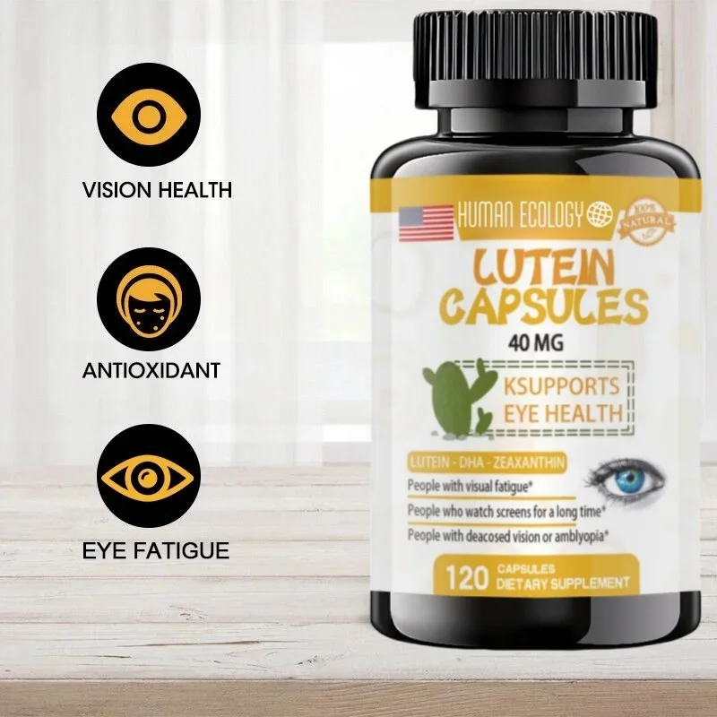 Human Ecology Natural Treasure Lutein 40mg Eye Supplement with Vitamins for Enhanced Visual Clarity