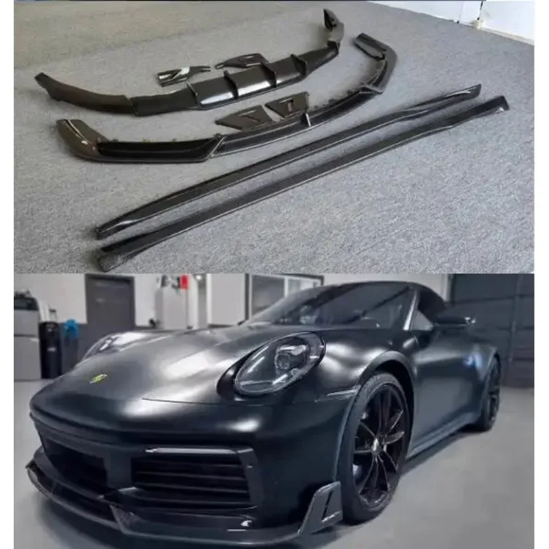 

ForPorscheCarrera911 992 19 -23 HighQuality Real Carbon Fiber Bumper Front LipRearTrunk Diffuser Spoiler SideSkirt Full Body Kit
