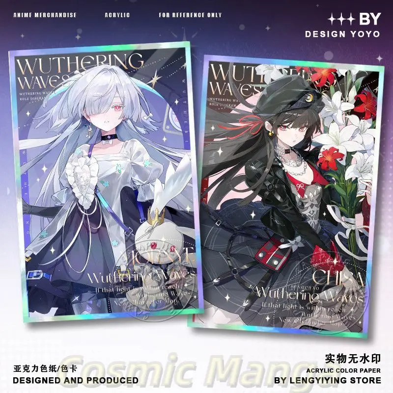 

LYNAE Mornye Phrolova Wuthering Waves Double Flash Acrylic Colored Paper Game Signature Card Cosplay Desktop Decoration