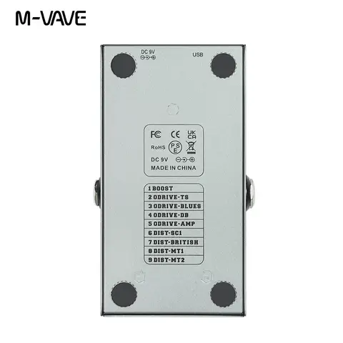 M-VAVE MINI-EFX 일렉트릭 기타 멀티 이펙트 페달, 4 오버드라이브 효과, 4 왜곡 효과, 부스트 3 밴드, EQ 트루 바이패스