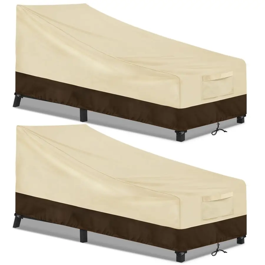 

Чехол для уличного шезлонга (2 шт.), водонепроницаемый, 600D, для патио, сверхпрочный, для садовой мебели и скамеек