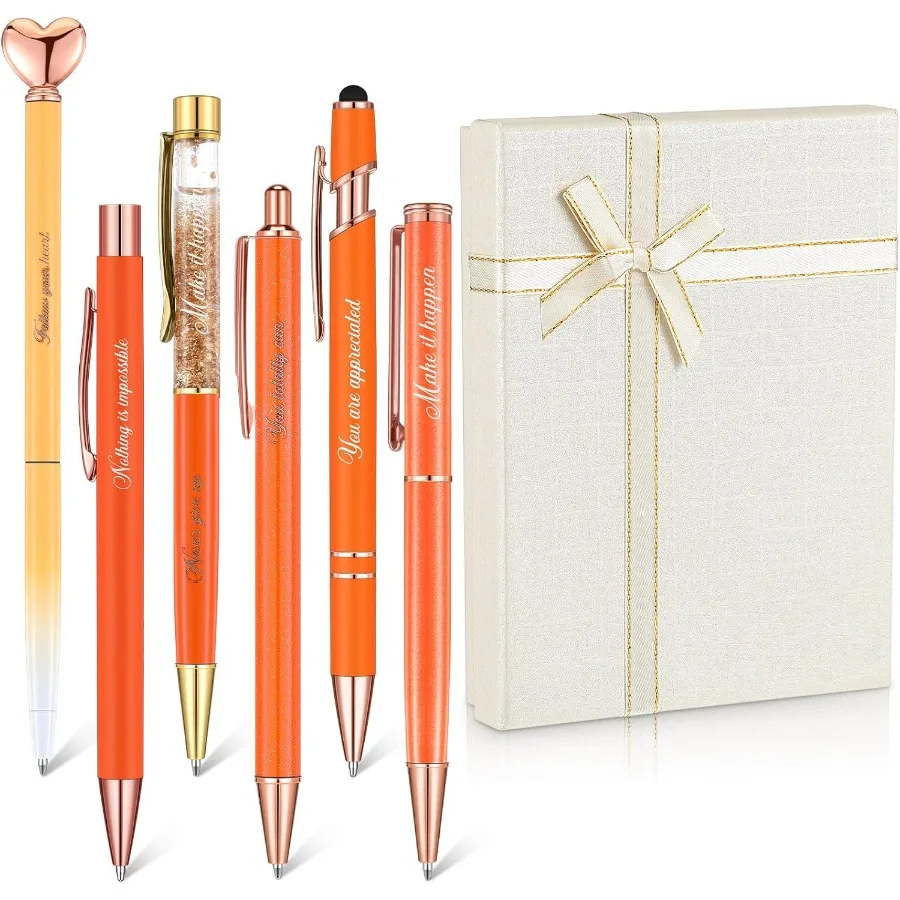 

Набор из 6 ручек для преобразования для женщин, подарок, 2025 шариковых ручек с бриллиантами и кристаллами, мотивационные канцелярские товары с подарочной коробкой Nue