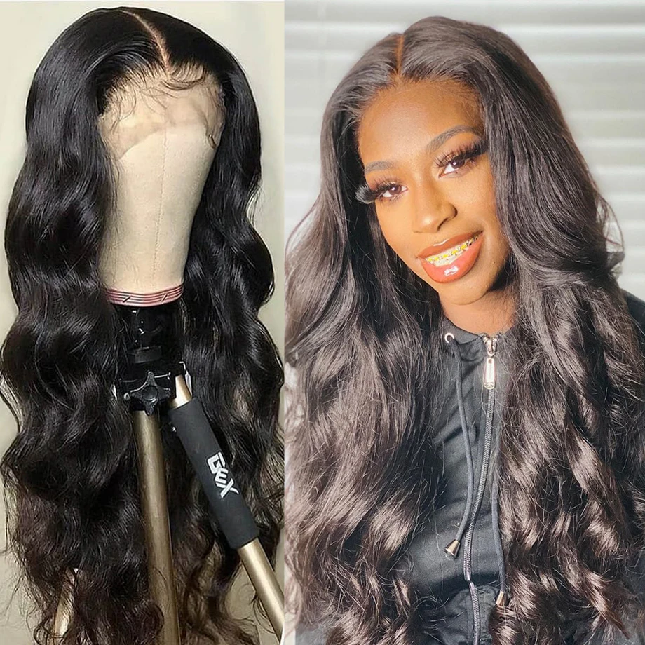 13x6 13x4 360 HD Transparent Lace Frontal Wig Big Curly Wave Body Wave Brazilian Human Hair Wigs 200 Density 30 40 Inch Glueless Pre Cut Lace Pre Plucked For Women