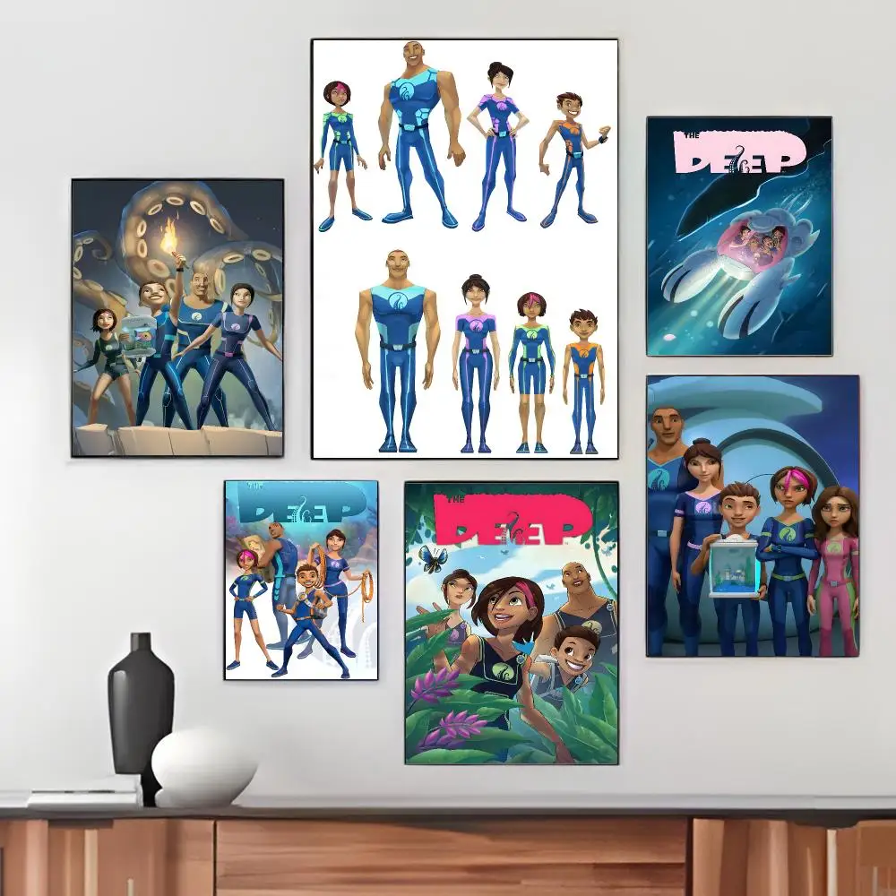 Kids Animation T-The Deep Poster Pegatina artistica HD autoadhesiva impermeable para salon dormitorio