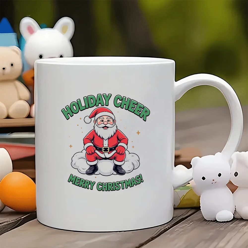 

11oz cartoon Santa Claus mug + festive themed cup family office kids coffee mug must-have Christmas gift