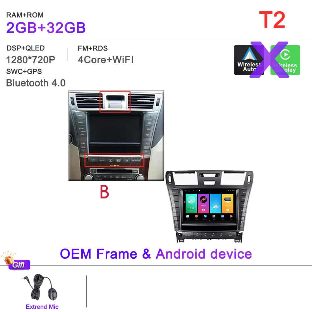 レクサスLS460 LS600H XF40 4 lV 2006-2012用 Android 16 マルチ