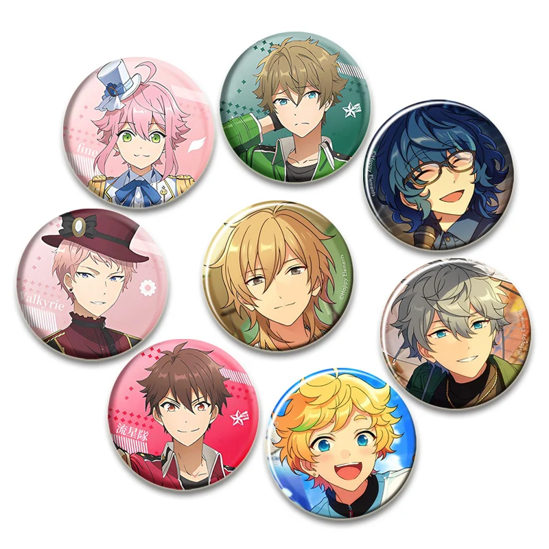 

Ensemble Stars Handmade Pin Round Cartoon Cute Snap-in Brooche for Backpack Cothes Accessories Anime Collection Badge Decoration