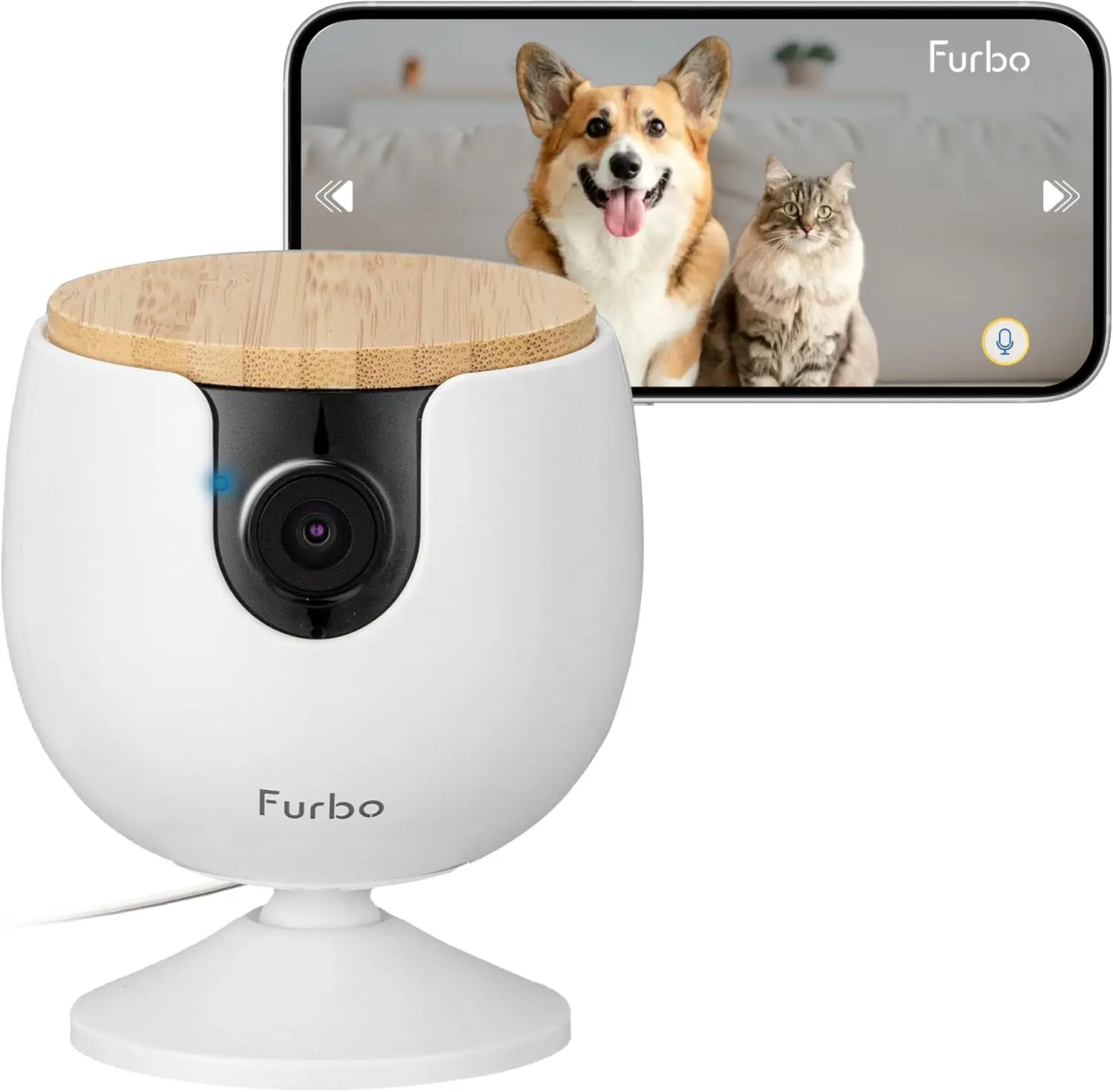 

HD Pet Camera w/ Barking Alerts, 2-Way Audio, Night Vision, No Subscription Needed
