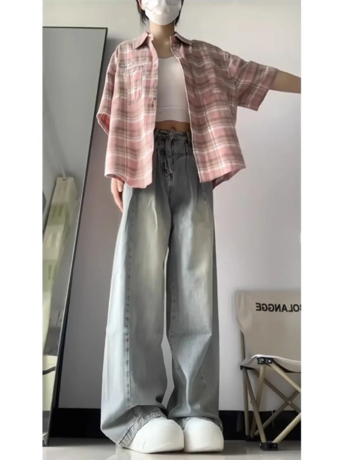 Women'S Looks Jeans For Women High Waist Cargo Pockets Multi Pocket Utility Workwear Military Camouflage Ladies Female Denim