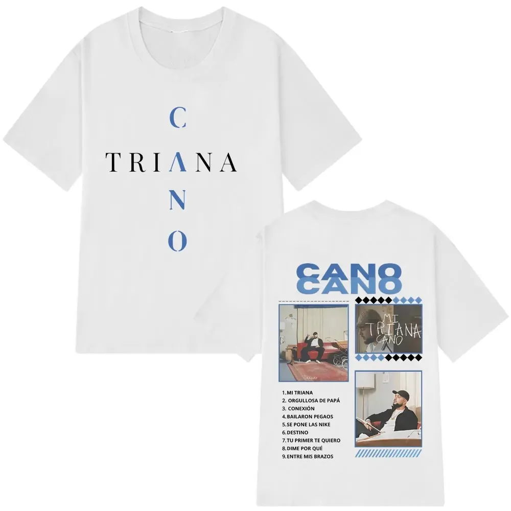 

Рэпер Cano Triana Tour 2025 Merch Готическая панк-футболка Мужчины Женщины Модная футболка в стиле хип-хоп Высокое качество унисекс Хлопковые футболки Топ