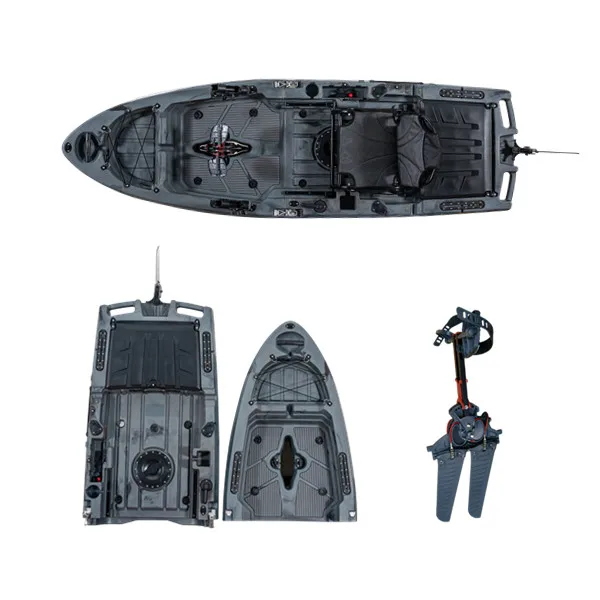 

LSF 2.75M Modular Fishing Kayak 1-Person New Design with Detachable Fin Pedal Foldable HDPE Plastic Hull for Adults Water Sports