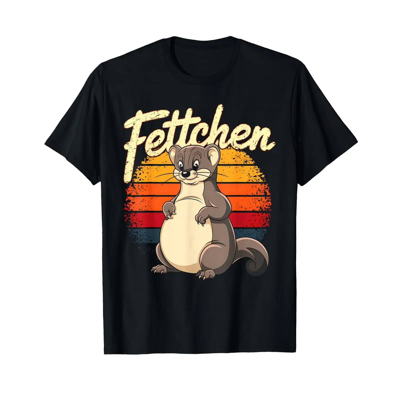 Fettchen Funny Fat Ferret T Shirt black S vintage Washed homme designer clothes streetwear Slightly Comfortable Stretched