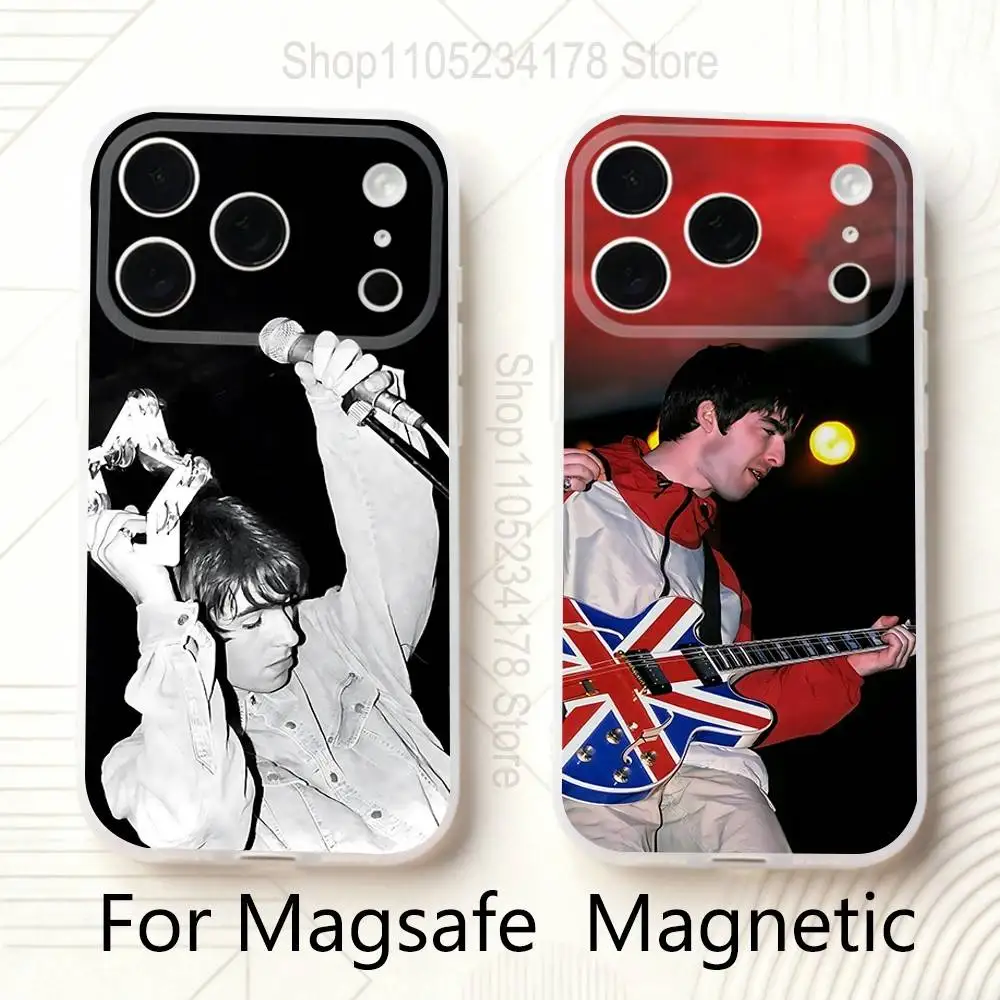 

Singer L-Liam G-Gallagher For iPhone 11,12,13,14,15,17,16,Pro,Plus,E,Max,Air,Mini Clear Magnetic Frosted Cover