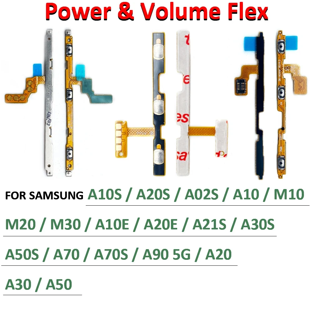 Power On Off Volume Side Button Key Flex For Samsung A10S A20S A02S A10 A10E A20E A21S A30S A50S A70 A70S A90 5G A20