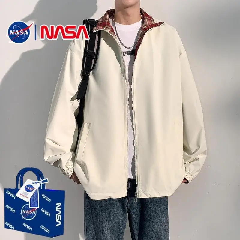 

Двустороннее мужское джетовое легкое модное весенне-осеннее пальто, повседневное слиповое пальто, свободный крой из полиэстера...