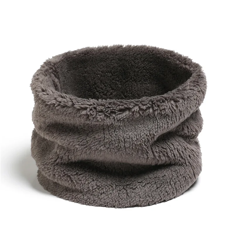 New Cashmere Warm Collor Ring Winter Scarf Solid Plush Thick Outdoor Sport Men Women Children Neckerchief Full Face Mask Muffler