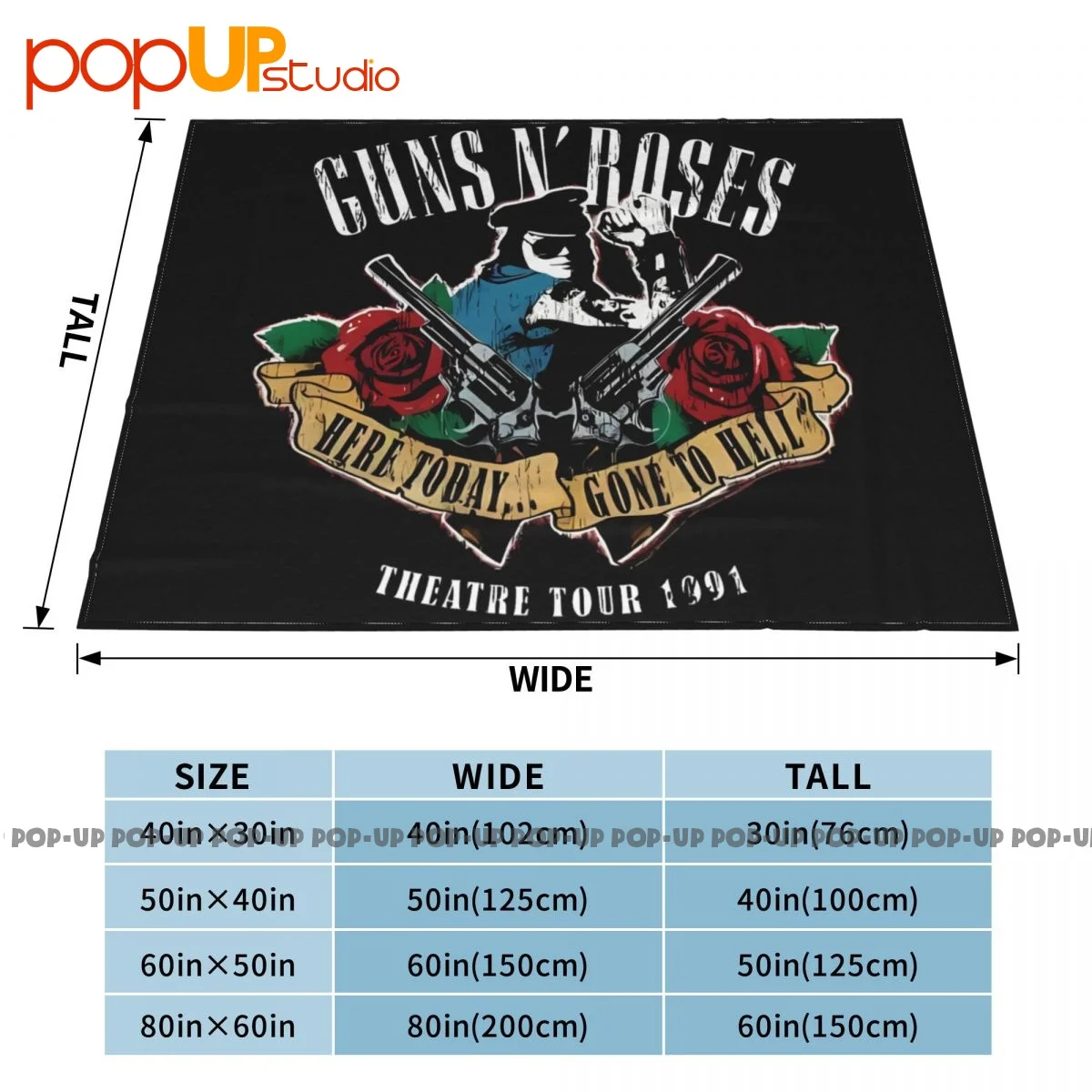 Manta de felpa de Guns N Roses Here Today Gone To Hell 1991 Tour, nuevo estilo, ropa de cama de lana de Coral, suministro para gastos familiares