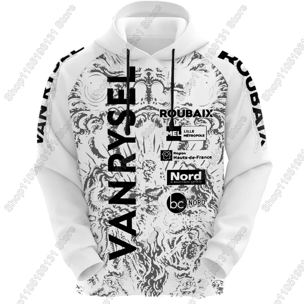 

Мужская толстовка с капюшоном Van Rysel - Roubaix 2026 Team, повседневная толстовка, зимние худи, одежда для велоспорта, уличная одежда, спортивная одежда