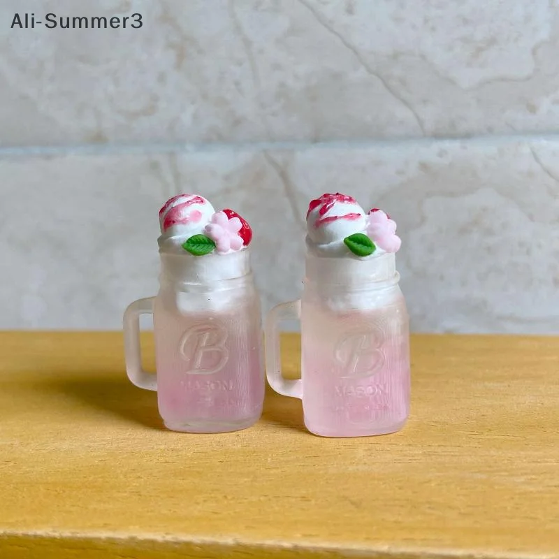 

1Pcs Miniature Dollhouse Ice Cream Simulation Ice Drink Model Toy For Doll Accessories Dessert Shop Decoration Kids Gift