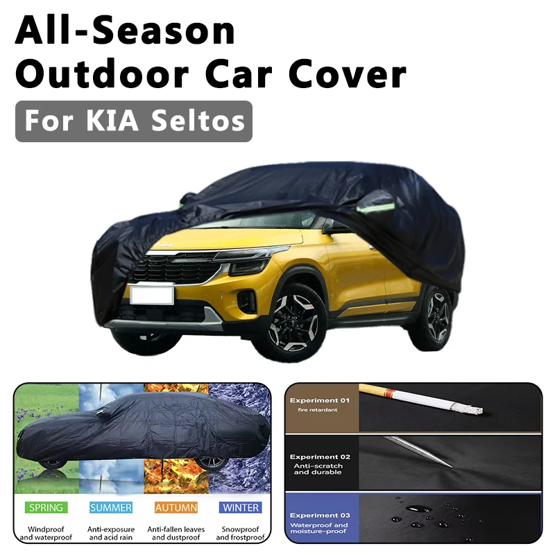 

Outdoor Car Cover Waterproof Dustproof UV Sun Protection, Full Car Protector Exterior Accessories For KIA Seltos SP2