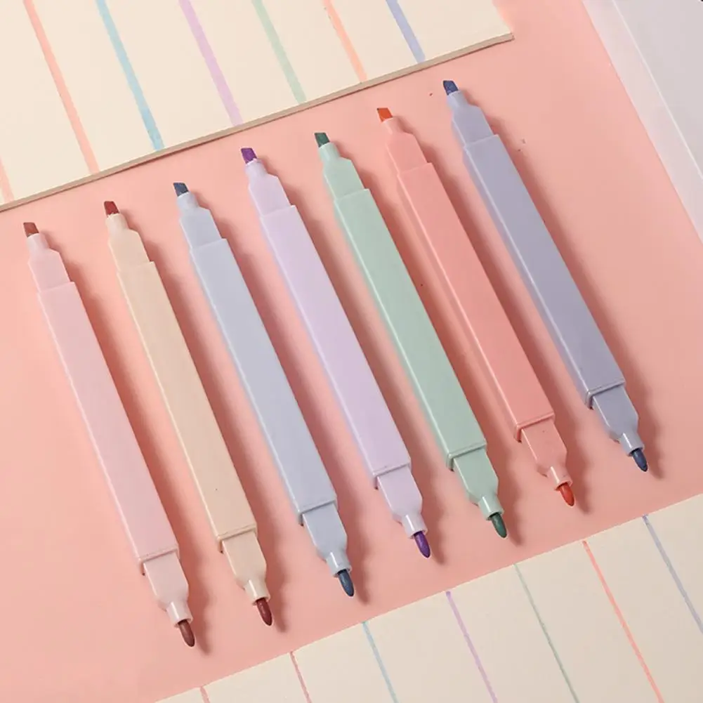 

Colour Pencil Set Eye-friendly Pastel Highlighter Eye-catching Dual Tip Highlighter Set 12 Vibrant Colors for Students
