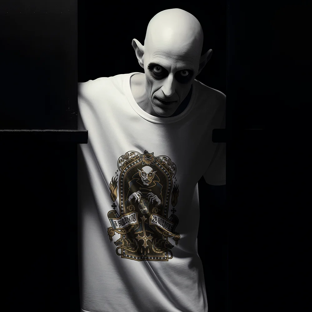 

A Symphony of Horrors vampire nosferatu goth vintage horror gothic bat dracula scary halloween tee 100% cotton printed t shirt