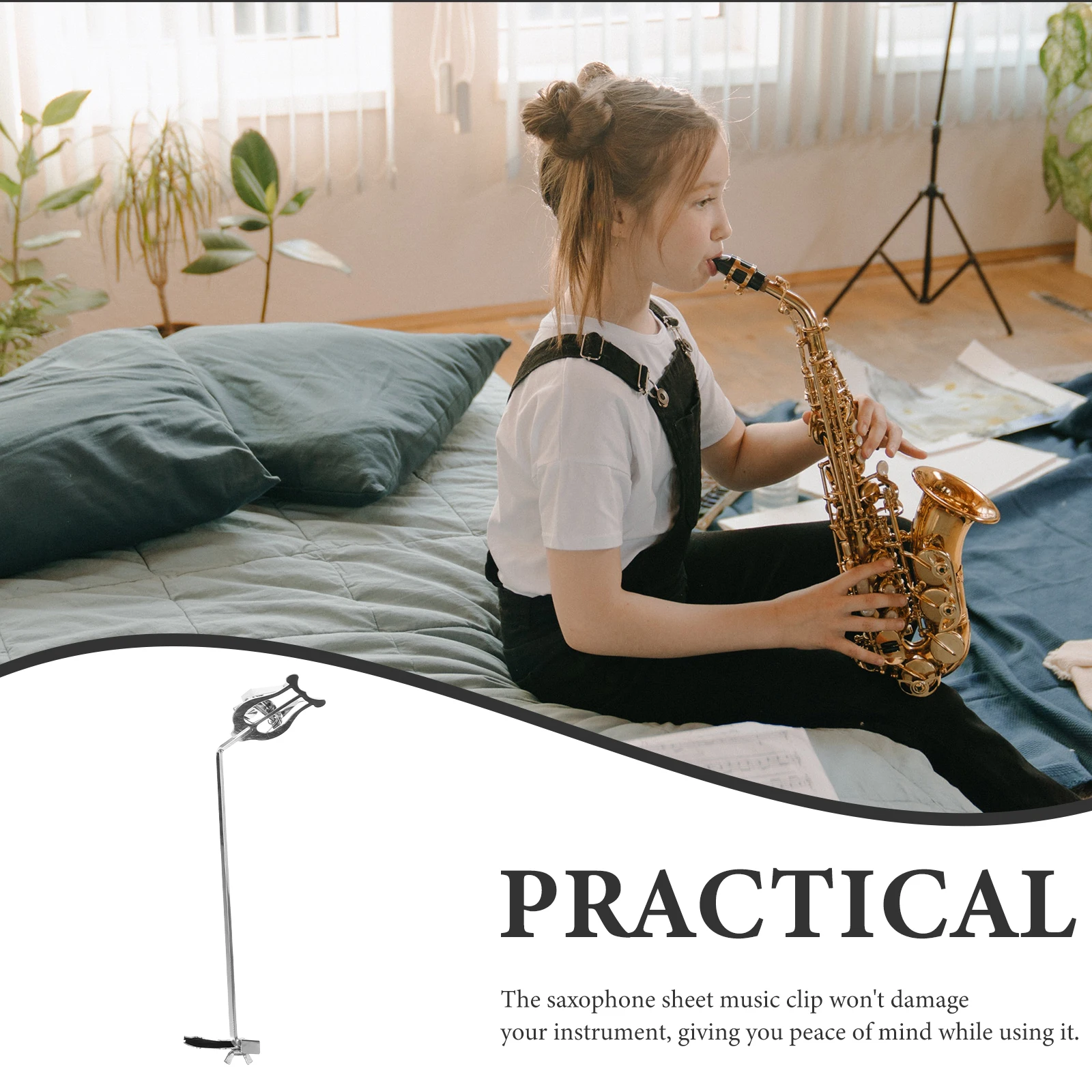 

Saxophone Music Score Clip Lyre for Reading Supplies Holder Marching Instrument