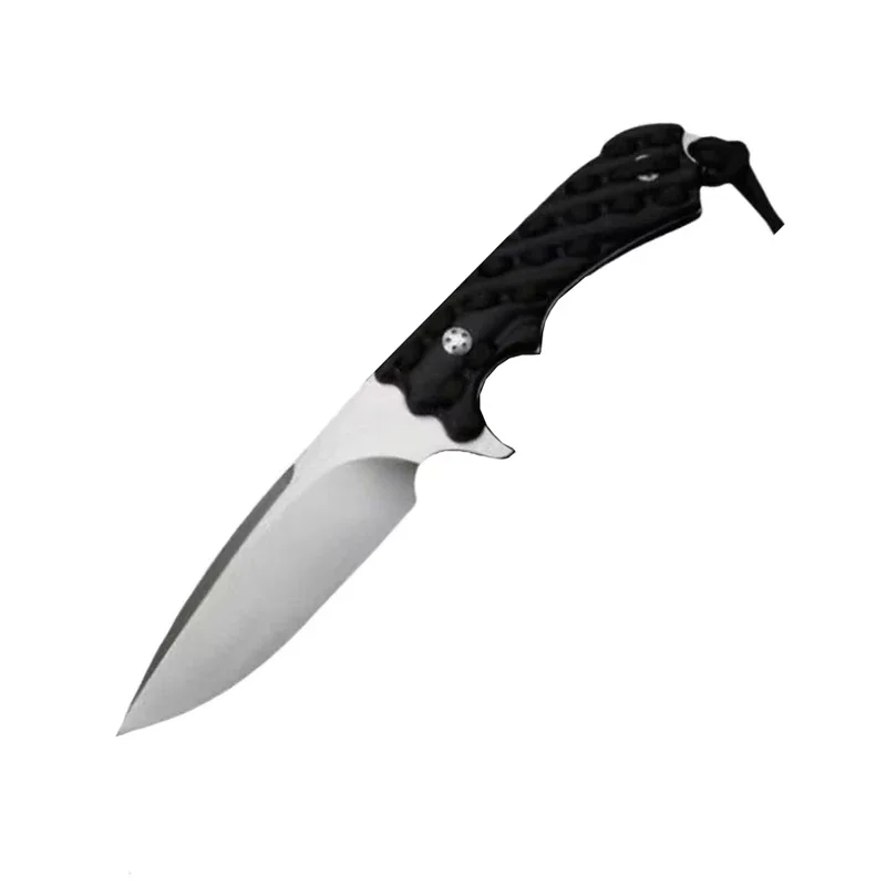 Paodin Figured Hunting Straight Partners Blade Knife, 7CR17MOV, K Sheath, DulRescue, Camping, EDC Survival Tool, opaque