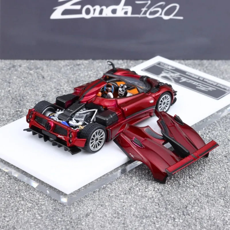HKM 1/64 Pagani Zongta 760 Silberrot Legierung Spielzeug Kraftfahrzeug Druckguss Metall Modell Geschenke