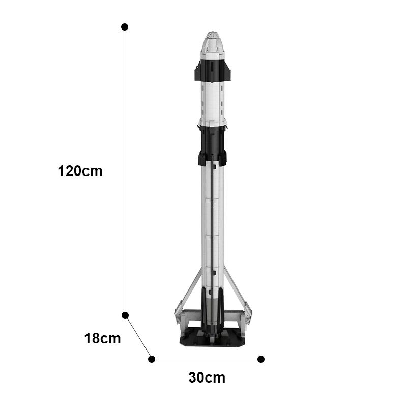 Moc SpaceX Crew-4 Scale Space Aviation Manned Rocket Building Blocks Falcon Craft Launch Center Vehicle Children\'s Toy Gifts