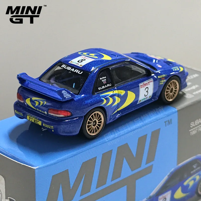 TSM-Mini GT موديل سيارة مصنوع من خليط معدني ، هدايا للعرض ، 1:64 #512 ، Impreza WRC97 ، رالي سانريمو الفائز #3