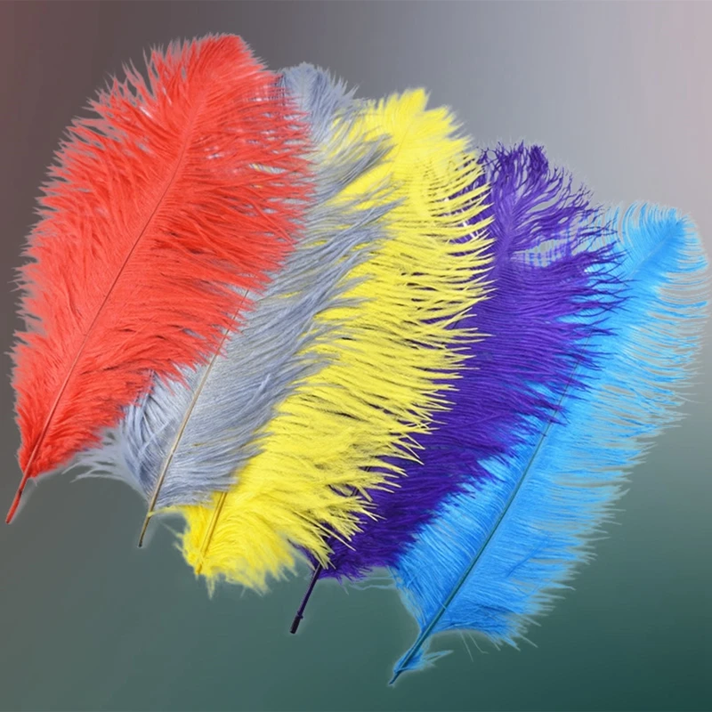 10 Stück Straußenfedern zum Basteln, 40–45 cm, 16–18 Zoll, große weiße schwarze Federn, Hochzeitsdekoration, Plumas, Karneval, Urlaubszubehör – Detail 3