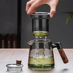 GIANXI High Borosilicate Glass Tea Pot With Handle Household Transparency Filterate Teapot For Tea Kitchen Coffee Kettle Tea Set