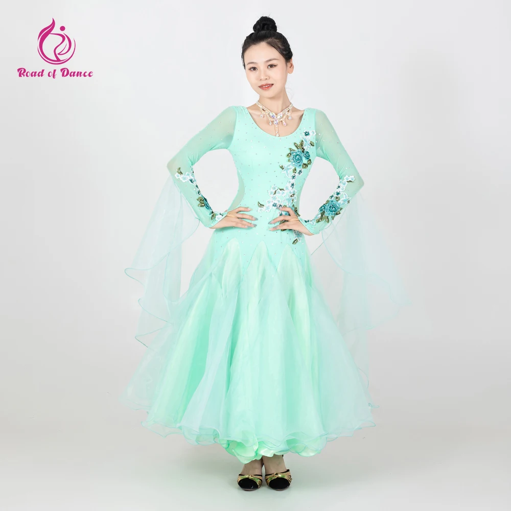 

Female Modern Dance Suit Ballroom Competition Waltz Long Dress 2025 Women Party Drag Queen Costumes Prom Girls Stadium Dancewear