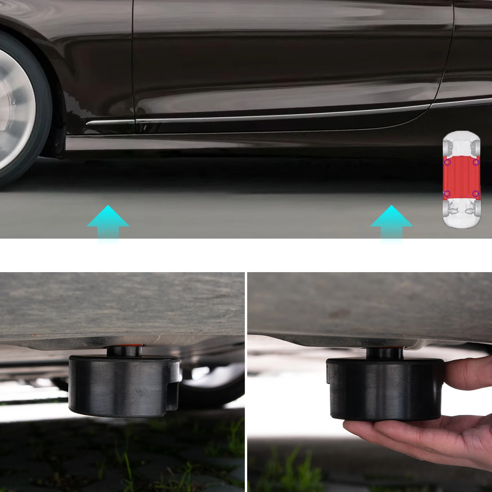 Adaptateur de support de cric et de cric de voiture, outil de réparation, protecteur de cadre pour les placements, châssis de support résistant à l'usure, modèle S X, 2 pièces